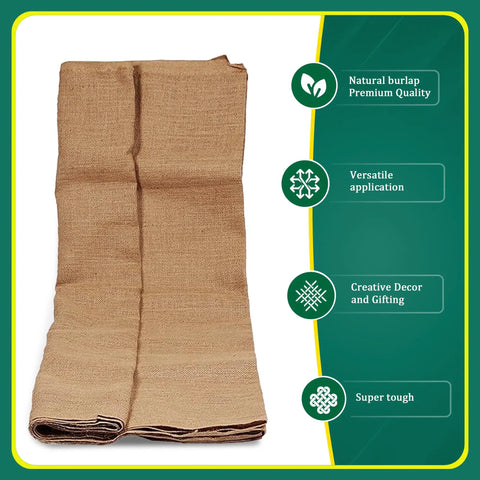 Natural Burlap Garden Fabric 40 Inch By 15 Foot Workhorse Jute Burlap for Weed Barrier Frost Protection Sun Shield and DIY Home Decor Crafts