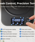 Control panel of Gooseneck Electric Kettle With Precise Temperature Control Pro Grade 1L 1200W Fast Heating device with control knob