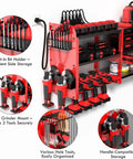 Power Tool Organizer Wall Mount With Locking Drawers Grinder Holder Hammer And Pliers Rack And 6 Outlet Charging Shelf