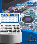 450 Piece Mini Screw Kit For Laptop And Computer Repair Featuring M2 M2.5 And M3 Countersunk Flat Head Phillips Fasteners in labeled plastic organizer.