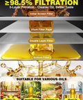 Top-Notch Commercial Fryer Filter Machine 55L 14.5 Gallon Capacit showing 5-layer filtration process for cleaner oil.