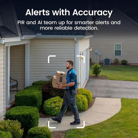 Solar Security Cameras Wireless Outdoor Home System With True 2K HD Video, Cross Camera Tracking installed near home entrance