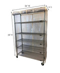 Tough As Nails Mesh Shelving Cover keeps your setup slick and dustproof, fits 36 x 14 x 54 inch rack units with waterproof finish.