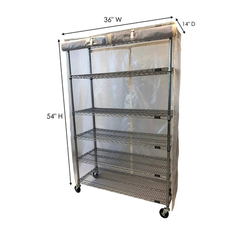 Tough As Nails Mesh Shelving Cover keeps your setup slick and dustproof, fits 36 x 14 x 54 inch rack units with waterproof finish.