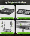 Adjustable Folding Camping Table With Three Height Levels Up To 27 Inches Perfect Grill Prep Table With Mesh Bag assembly guide