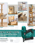 Cordless Electric Brad Nailer And Staple Gun For Upholstery And Woodworking No Compressor Needed with DIY project examples