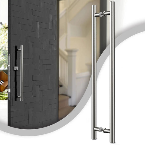 Beefy 24 Inch Stainless Steel Door Pull Handle With Brushed Nickel Finish For Commercial Use SUS 304 Grade