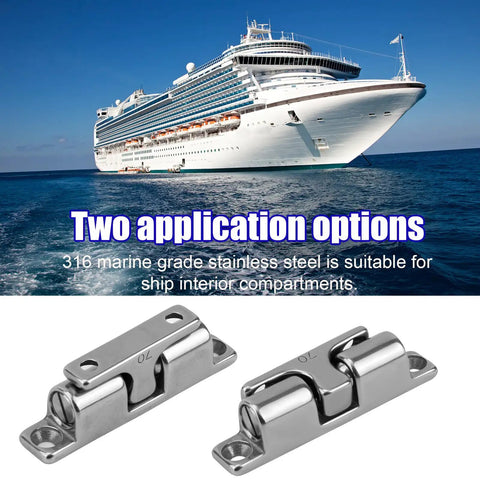 Heavy Duty Marine Grade 316 Stainless Steel Double Roller Cabinet Tension Latches With Mounting Hardware, shipboard use.
