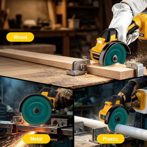 Badass Cordless Cut Off Tool Featuring Brushless Motor Delivers Killer 18000 Rpm Cuts on wood, metal, and plastic materials.
