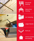 5/16 x 4 Inch Structural Screws 100 Pack Zip Tip Technology No Drill Quick Install Rust Resistant Climatek Coating in use