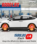 Rugged Heavy Duty Wheel Dollies Four Pack With Reinforced Steel Construction And Six Thousand Pound Rating designed for haulin cars trucks and trailers under a car with 6000lb load capacity.