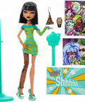 Cleo De Nile Fashion Figure Featuring A Chic Asymmetric Wrap Dress And Bold Over The Shoulder Neckline Perfect For Nightclub Parties, showcasing accessories.
