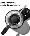 Top view of Gooseneck Electric Kettle For Pour Over Coffee And Tea With Dialed In Temperature In One Degree Increments From 104 To 212 Fahrenheit And 40 To 100 Celsius Built In Brew Timer Stainless Steel 1 Liter