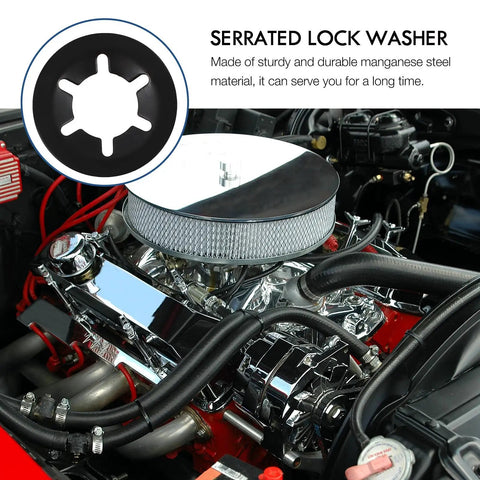 Heavy Duty Push On Lock Washers Set Internal Tooth Serrated Stainless Steel Quick Locking Washers Assortment Kit close-up