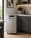Sleek Heavy Duty Portable Dishwasher 18 Inch With Stainless Steel Tub and Energy Star Certified efficiency in modern kitchen setup.