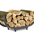 Beefy Firewood Rack For Outdoor Use, 29 Inch Log Holder For Indoor Storage, Black Steel Frame, Large Capacity, U Shape Design