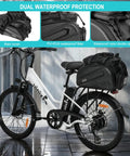 40L Hard Shell Rear Bike Rack Bag for Ebike Batteries and Gear, multifunction pannier on bike with waterproof protection, black
