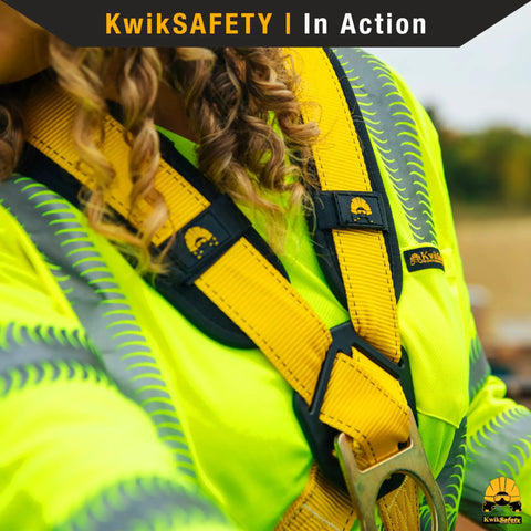 Close-up of Monsoon Safety Harness 2 Pack With Four D-Rings Front Chest Side And Back D-Rings Shoulder Padding ANSI Tested OSHA Compliant
