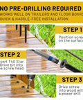 Installation steps for Self Tapping Trailer Deck Screws 1/4-20 x 2 1/2 Flat Head Type F Thread Cutting With Star Drive T30 For Wood And Metal.