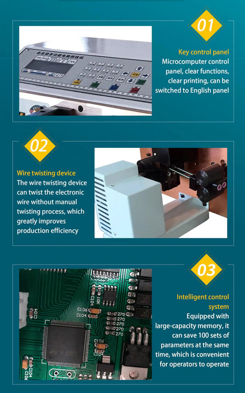 Automatic Wire Stripper And Intelligent Wire Twister Cable Cutting Tool For Copper Wiring Featuring Quieter Motors And Slick Handling showing control panel and twisting device.