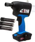 Heavy Duty Air Rivet Puller For Quarter Inch Magna Grip Lockbolts And Blind Fasteners Runs Like A Dream Compatible With Huck And Gage Bilt Kits with three nose cones.