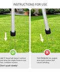 Beast Pro Grade Landscape Staples Driver 39 Inch Sod Nail Gun showing proper and improper positioning in grass