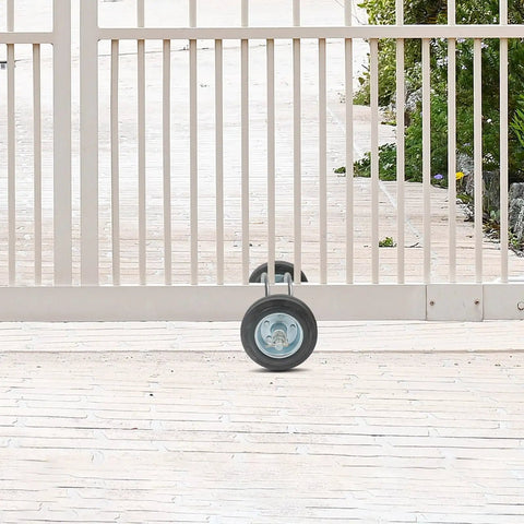 Built Like A Tank Sliding Door Roller Set Featuring Rock Solid Galvanized Steel Wheels And Damped Carriers for smooth sliding on a path.