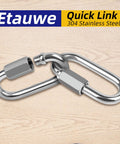 10 Pack 2 Inch Quick Links Three Sixteenth Inch 304 Stainless Steel D Shape Connectors With 716 Lbs Capacity