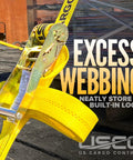 Heavy Duty 2 Inch By 12 Foot Ratchet Straps With J Hooks 4 Pack 10000 Lb Break Strength 3333 Lb Working Load Yellow Polyester