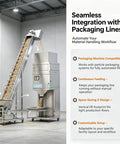 Premium Stainless Steel Z Type Bucket Elevator Featuring Spacious 150 Liter Hopper And Rock Solid Three Meter Vertical Lift showing granules moving up a conveyor.