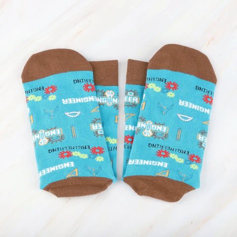 Two Pair Mechanical Engineer Socks For Men And Women Nerdy Fun Engineering Student Gift Comfortable Cotton Blend Durable
