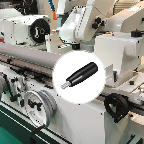 Revolving Handwheel For Milling Machines And Lathes With Black Handle And M8 Male Threaded Stem 14mm Thread Length