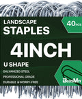 Beefy 4 Inch U Shaped Landscape Staples Pack Of 40 For Soaker Hose Drip Line Tubing Garden Galvanized 11 Gauge Ground Stakes Built To Last Lawn Yard Outdoor Decor