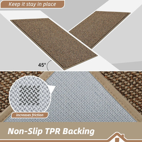 Non-slip TPR backing detail on Tough As Nails Dirt Trapper Door Mat For Entryway Non Slip Washable Rug Made From Thick Polypropylene Yarn To Catch Mud And Grime Straight Up And Keep Your Floors Clean Daily.