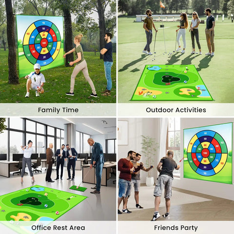 Battle Golf Chipping Practice Mat For Backyard Swing Training And Family Fun Double Sided Hitting Mat in various settings