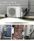 Installed Power Whip Assembly Kit Half Inch By Six Foot Non Metallic Liquid Tight Flexible Electrical Conduit with AC unit