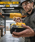 Man holding Beast Cordless Leaf And Dust Blower With 20V Battery Brushless High Speed Motor Delivers Up To 30000 RPM And Jets Air