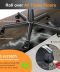 Top Shelf Replacement Office Chair Casters Built Exclusively For IKEA Seating Ten Millimeter Stem And Three Eighths Inch Mount Rubber Caster Wheels set showing compatibility with various floors.