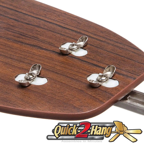 Close-up of Glen Alden 52 Inch Classic Dope Flush Mount Indoor LED Ceiling Fan blade with Quick 2 Hang feature