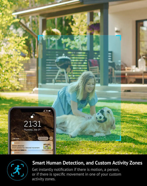 4MP 2K Outdoor Indoor Wired Security Camera With IP65 Weatherproof, Starlight Sensor And Color Night Vision detecting motion