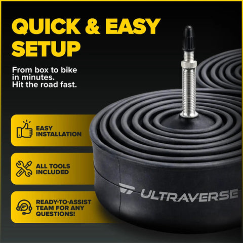 2 Pack 700C Bike Inner Tubes With 48mm Presta Valve, Butyl Rubber, Fits 700X35C To 700X43C Tires, Quick Setup