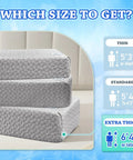 Premium Cooling Cube Pillow For Side Sleepers With Neck Pain Relief Adaptive Memory Foam Adjustable Support showing size options and dimensions.