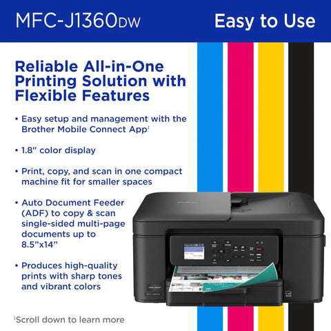 Wireless Color Inkjet All In One Printer With Auto Duplex And 1.8 Inch Color Display Ideal For Home Office Easy Copy Scan Print Uses LC501 Inks Includes Refresh Subscription Trial Great Value For Home Offices And Small Teams With Easy Setup And Low Cost, with compact design and flexible printing features.