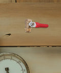 6 Pack Copper Ball Valves With Male Female Threaded Adapters Quick Connect Shutoff Valve Lever Handle For Water Heater And Garden Hose showing red handle on wood background