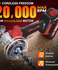 Badass 3 Inch Mini Circular Saw Featuring A Powerful 21V Brushless Motor And Cordless Cut Off Capability, showcasing the motor and gearing.