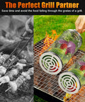 Outdoor Grill Baskets Set 2 Pack Stainless Steel Grillin Baskets With Long Wooden Handles For Easy Turning And Even Heat Barbecue Gear For Men Gift Idea
