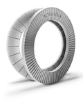 Tough As Nails 254 SMO Stainless Steel Wedge Lock Washers For M12 Threads Anti Vibration Bolt Securing Hardware With Superior Clamping Force Tradesman Go To Fasteners, shown from an angle.