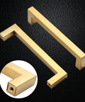 Hella Sleek And Top Shelf 10 Pack 15 Inch Cabinet Pulls For Kitchen Cabinets And Dresser Drawers Stainless Steel Gold Square Handles with a modern design.