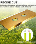 Top Shelf Titanium Coated Replacement Blades For Robotic Lawn Mowers Universal Fit For Luba And Yuka Models safety bolts above grass
