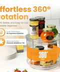 Clear Two Tier Lazy Susan Organizers Two Pack With Effortless Smooth Spin Turntable Silent Revolving Base maximizing vertical counter space with spice jars.
